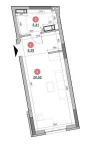 Продаж квартири студії в жк Берег Дніпра, Дніпровська Набережна 17к