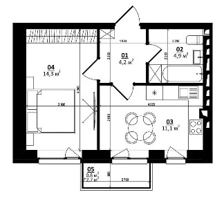 Продаж однокімнатної квартири 35 м2 в сучасному ЖК CENTER