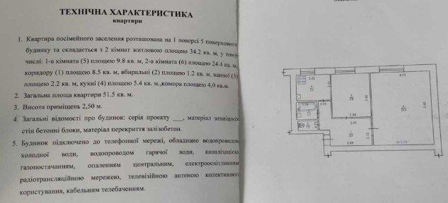 Продаж 2к кв. Роздільні кімнати. вул. Сінна. №17579