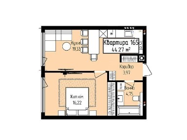 Продаж 1к квартири 45.84 кв. м на вул. Собранецька 129 • ID 33683313