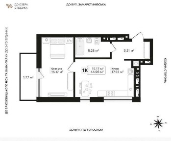 Продаж 1 кім. квартири в ЖК Auroom Lounge, вул. Підголоском 22