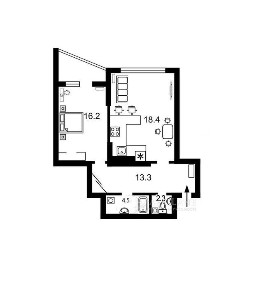 оренда квартири 1 кім 55м вул. Урлівська буд. 40