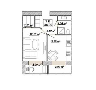 Продам 1к квартиру, всього 750$ за м2, гарне планування, Княгинин