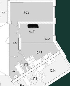 Двухкомнатная квартира. Новый сданный дом. Рассрочка. Без комиссии 0%