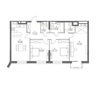 Трикімнатна квартира в ЖК Greenville Park Грінвіль Парк