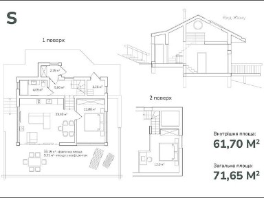 Продаж 2 поверхового будинку з ремонтом і ділянкою на 1 сотку, 71.6 кв. м, 2 кімнати, на вул. Тараса Шевченка • ID 33708013