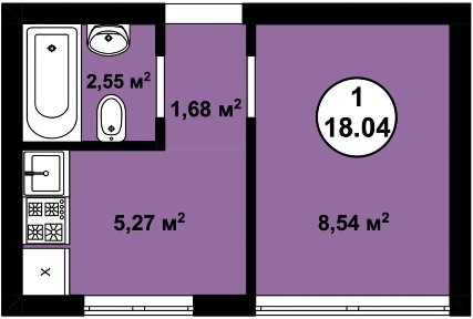 Смарт квартира 18.05 кв. м | Новобудова | Закритий ЖК | Газ | Аура Парк