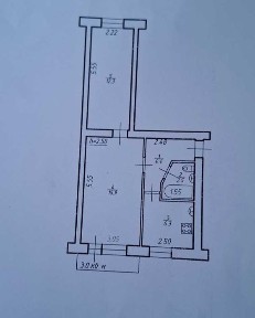 Продається 2 кімнатна квартира в цегляному будинку м. Бурштин