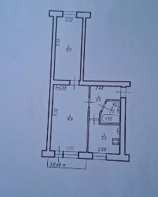 Продається 2 кімнатна квартира в цегляному будинку м. Бурштин