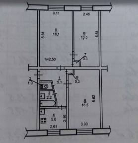 3 кім 62 м2 ЖИТЛОВИЙ СТАН район КАЛИНОВА (716287)