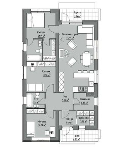 S=124 м. кв. Одноповерховий будинок. Шевченкове.