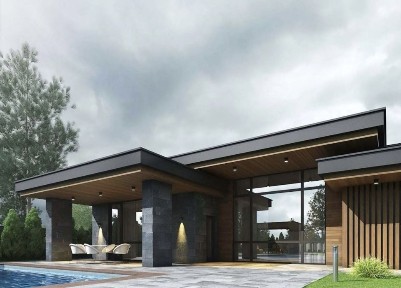 1 этажный дом в современном стиле! У моря