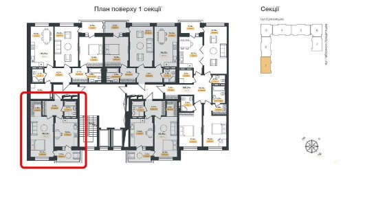 ЖК LA MANCHE, вул. Щекавицька, 46, продам 1 кімнатну квартиру (49m2)