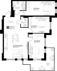 Продаж 3 кім квартири Perfect Life Винники 87 м2 від забудовника