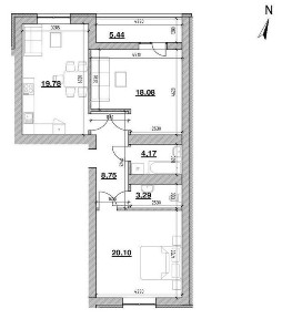 Продаж 2 кім. кв, 78,8 м2, ЖК Шенген, вул. Залізнична, 7