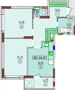 Продаж 2к квартир 65 м. кв. в ЖК <a href='/newbuilding/6503/view/zk-atmosfera'>Атмосфера</a> РОЗСТРОЧКА