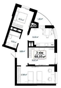 Продаж 3 кім квартири, зручне планування!