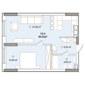 1-кімнатна видова, ЖК Edelweiss House, Едельвейс, Єдельвейс