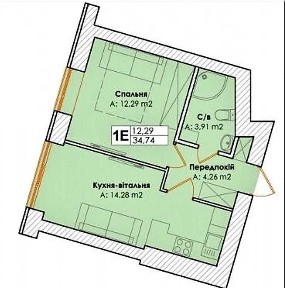 Однокімнатна квартира біля парку локація ТОП