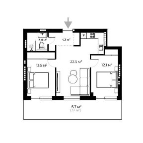 Найдешевша 2-кімнатна квартира без ремонту у ЖК PARKLAND | Ужгород