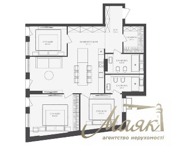 Продаж 3-кімнатної квартири 106 м² у новому ЖК BELLEVIE,Оболонь