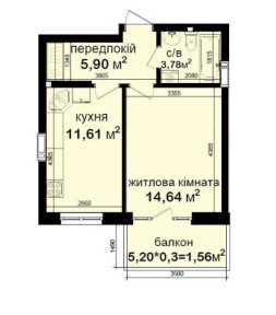 Продаж 1 кімн. квартири по вул. Метрологічній 107
