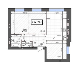 Велика двокімнатна квартира! Розтермінування! Центр міста!