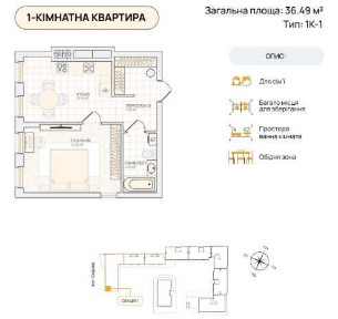 БЕЗ % 1 к квартира ЖК Smart City газове опалення м Теремки Новосілки Q