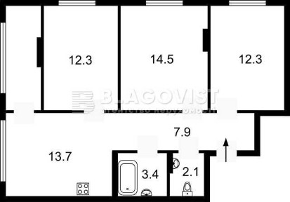 Ростиславська 5 А. Продаж 3 кім. квартири з документами.