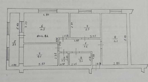ВЕЛИКА 3 кімнатна КВАРТИРА 67.3 кв. м. у ЖИТЛОВОМУ СТАНІ, ГАРАЖ, земля!