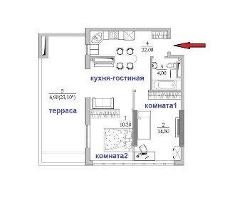 2-комн. 59.5 м2 в ЖК Таировские Сады с Террасой и Видом на Море!