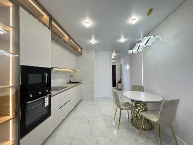 Евродвушка с ремонтом, мебелью и техникой в ЖК 53 жемчужина. Вид моря