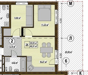 Двокімнатна квартира з двориком Деснянський р-н Київ