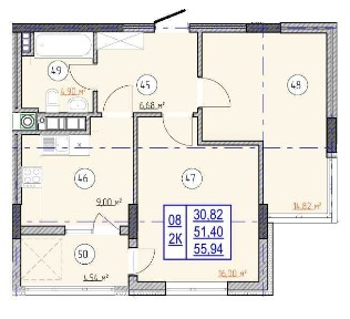 2-кімнатна квартира в сучасної екологічно чистому районі