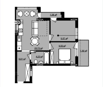Продаж 2 кімнатної квартири