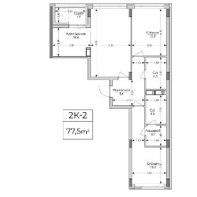 Велика 2-кімн. квартира з гардеробом. Розтермінування на 18 місяців