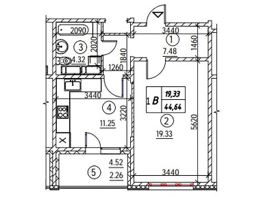 Найкраща 1-к. 44.64 метрів. ЖК Navigator-2 вул. Коноплянська, 22