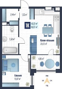 Продаж 1 кім. квартири VERO бічна вул. Стрийської 43.37 кв. м