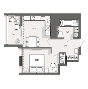 ЖК Five Address | 1-кімн., 37.5 м² | РОЗТЕРМІНУВАННЯ | БЕЗ КОМІСІЇ