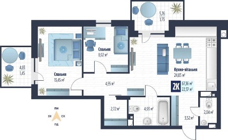 Продаж 2 кім. квартири VERO бічна вул. Стрийської 67.79 кв. м