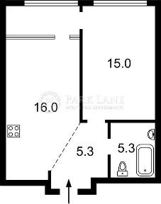 1 кімнатна квартира ЖК Діброва парк <a href='/newbuilding/7452/view/zk-dibrova-park'>Dibrova Park</a> Крістерів родини 2