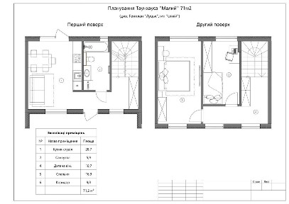 Таунхаус в селі Струмівка 71 м2