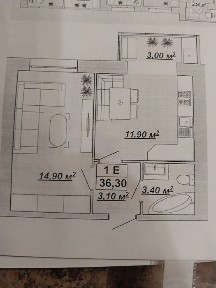 Продаж 1 кім квартири, ЖК Княгинен, центральна частина