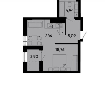 Продаж 1-кімнатної квартири в новобудові ЖК Lennona Residence