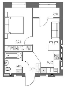 Однокімнатна квартира на Ювілейному в новобудові