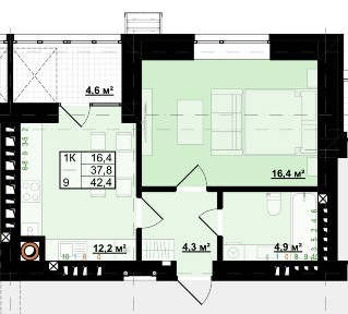 Продається 1 кім. 42,4 м2 ЖК Міленіум. Розтермінування.