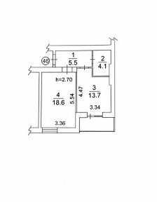 Продаж 1кімнатної квартири 44м2 ЖК 
