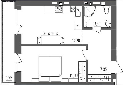 Квартира в новобудові з власним балконом