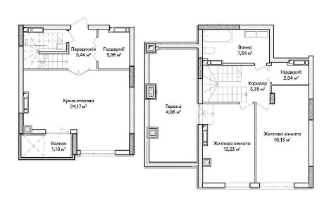 Продається дворівнева 2-кімнатна квартира з унікальним плануванням