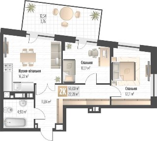 Продаж 2 кім. квартири SOUL PARK вул П. Орлика 59 кв. м